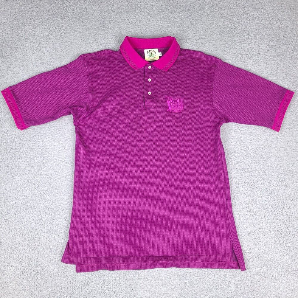 Vintage Golf Magazine Senior Tour Amateur Golf Divots Polo Shirt‎ Large USA Made